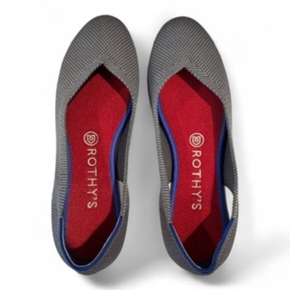 Rothy's The Flat Gray Round Toe Size 8 Ballet Slip On Travel Textile - Picture 1 of 7